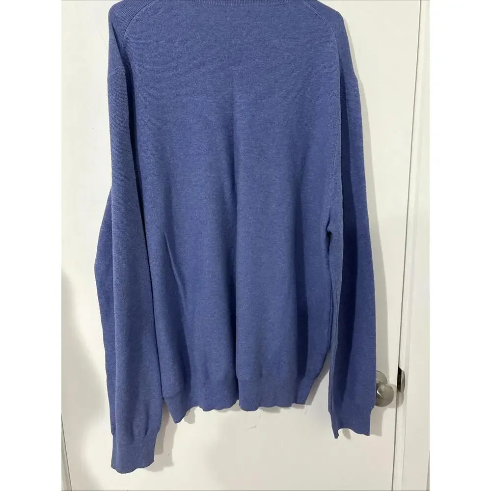 Sz 2XL J Crew Sweater Men's Blue Crew Neck Long Sleeve Cotton Preppy‎ Sweater